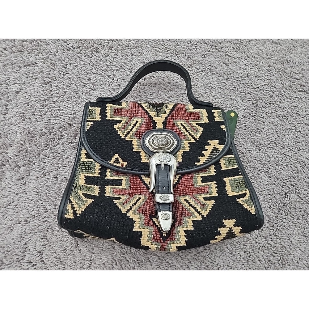 Vintage Raviani Tapestry Handbag Womens One Size Aztec Western Buckle Nevada
